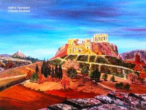 acropolis-parthenon-oil-acrylic-on-canvas-by-yannis-koutras-45x35x2cm-small